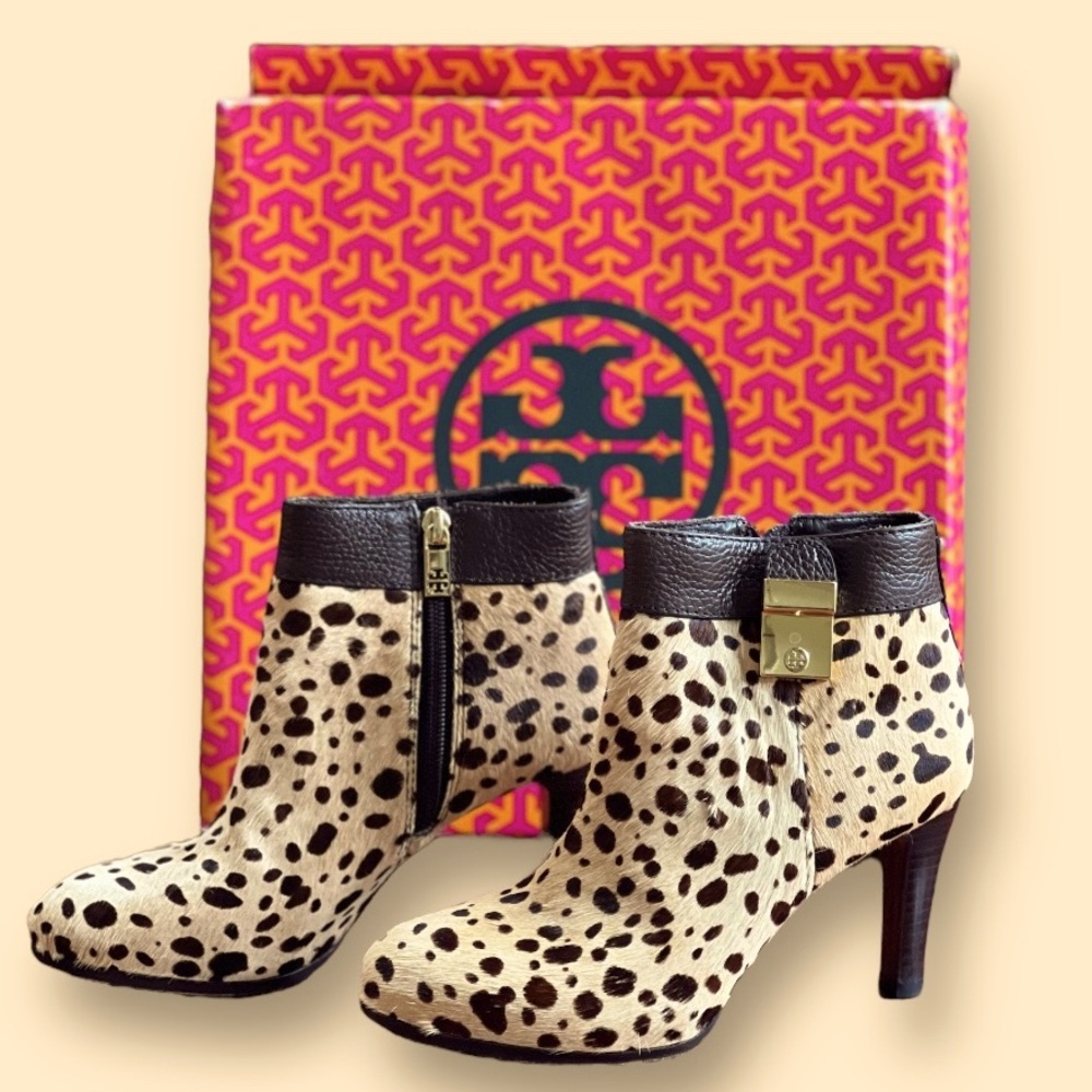 80% off Tory Burch Priscilla Booties 85mm | Hair calf/tumbled leather size 5